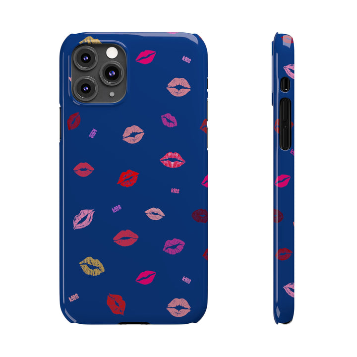 Kissing Lips - Blue - iPhone - Slim Phone Cases