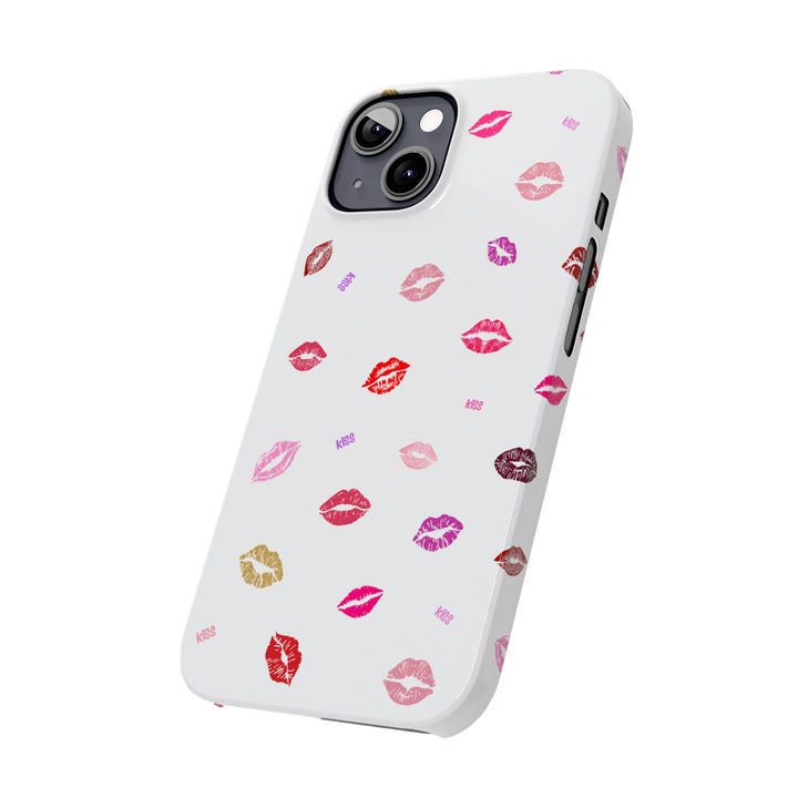 Kissing Lips - White - iPhone - Slim Phone Cases