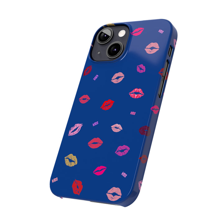 Kissing Lips - Blue - iPhone - Slim Phone Cases