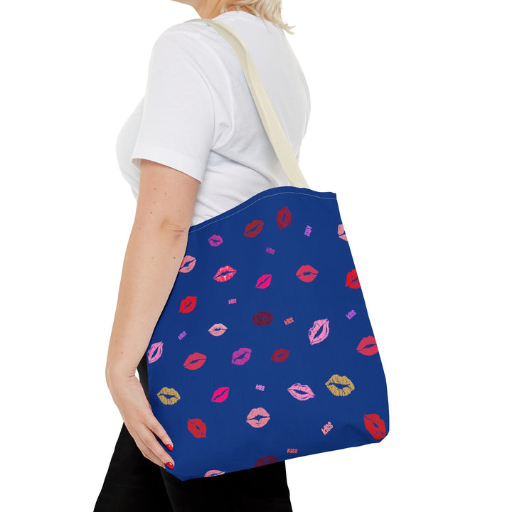 Kissing Lips - Tote Bag - Blue