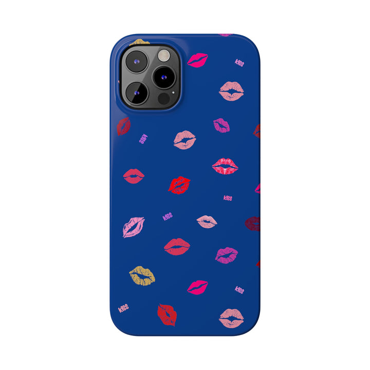 Kissing Lips - Blue - iPhone - Slim Phone Cases