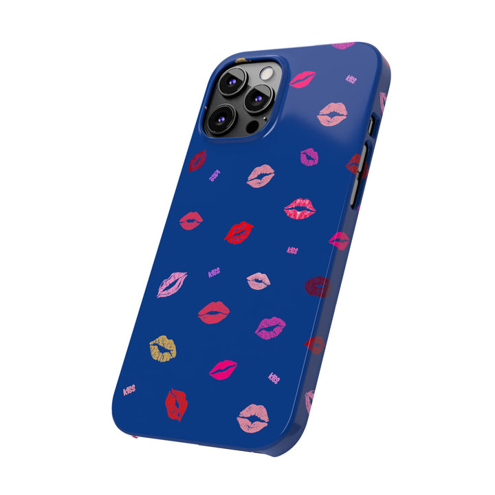 Kissing Lips - Blue - iPhone - Slim Phone Cases