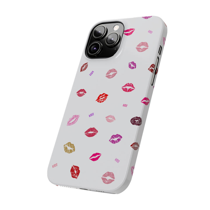 Kissing Lips - White - iPhone - Slim Phone Cases