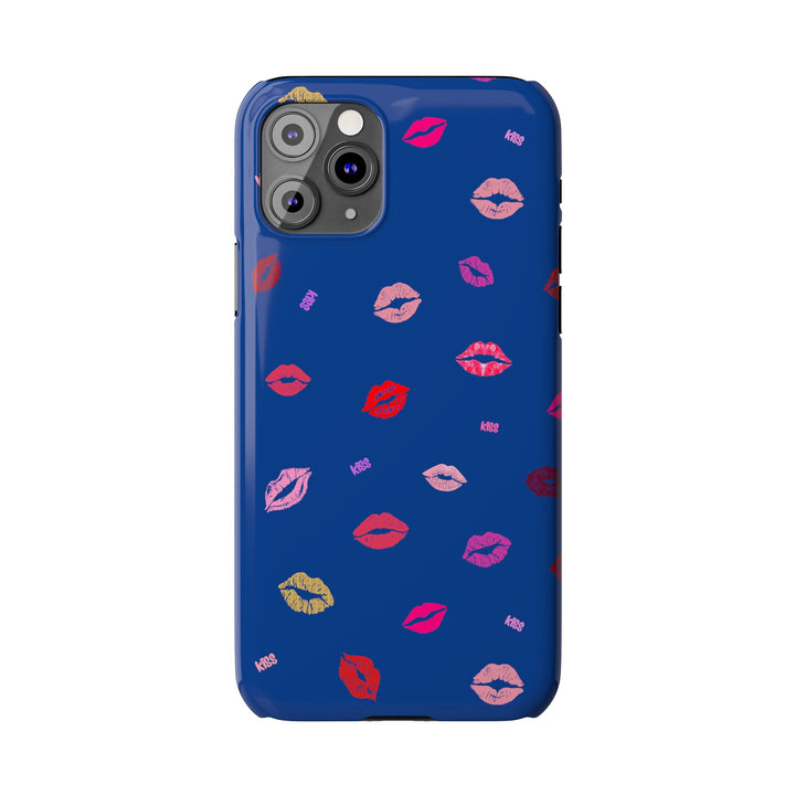 Kissing Lips - Blue - iPhone - Slim Phone Cases