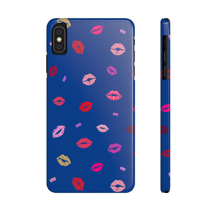 Kissing Lips - Blue - iPhone - Slim Phone Cases