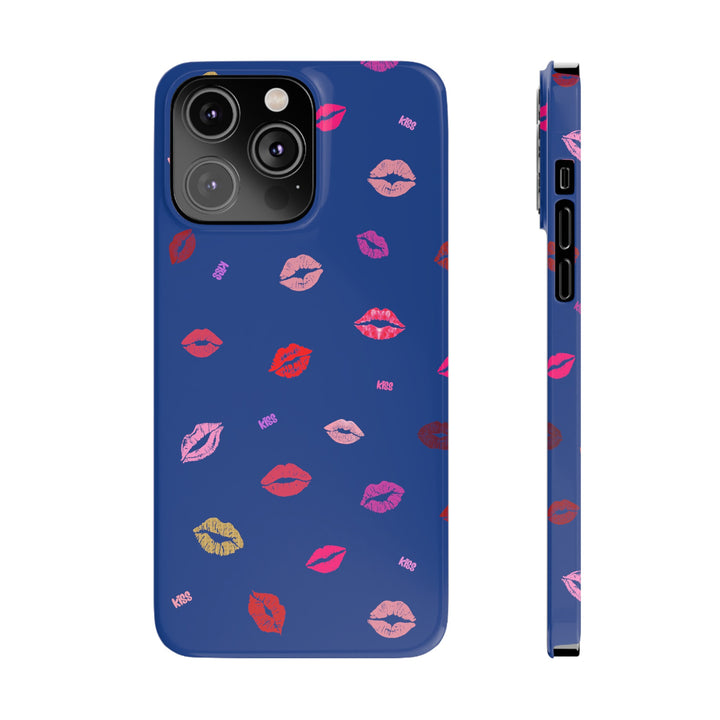 Kissing Lips - Blue - iPhone - Slim Phone Cases