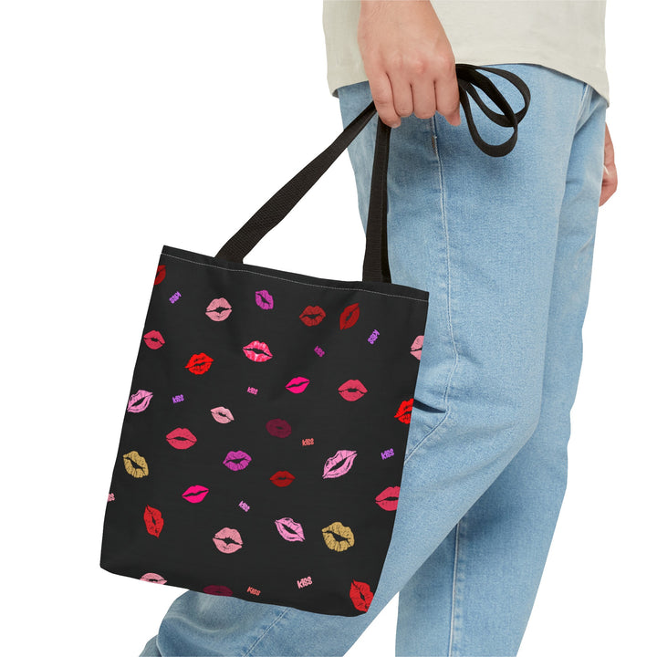 Kissing Lips - Tote Bag - Black