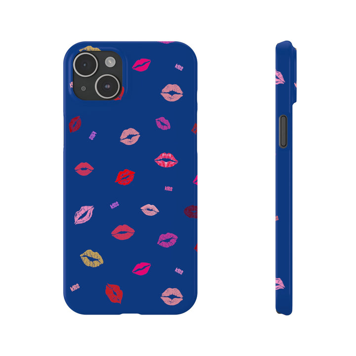 Kissing Lips - Blue - iPhone - Slim Phone Cases