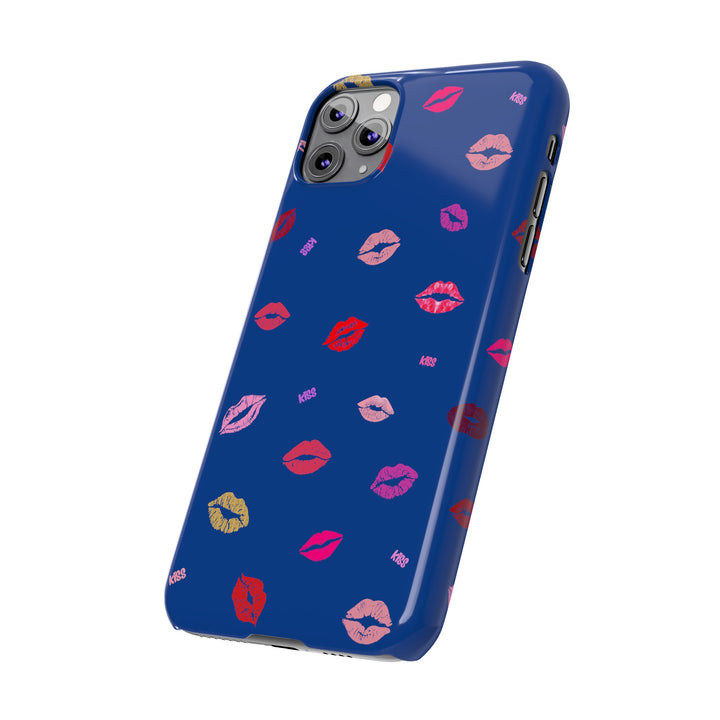 Kissing Lips - Blue - iPhone - Slim Phone Cases