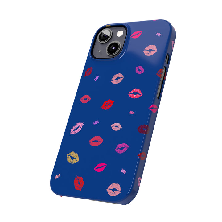 Kissing Lips - Blue - iPhone - Slim Phone Cases