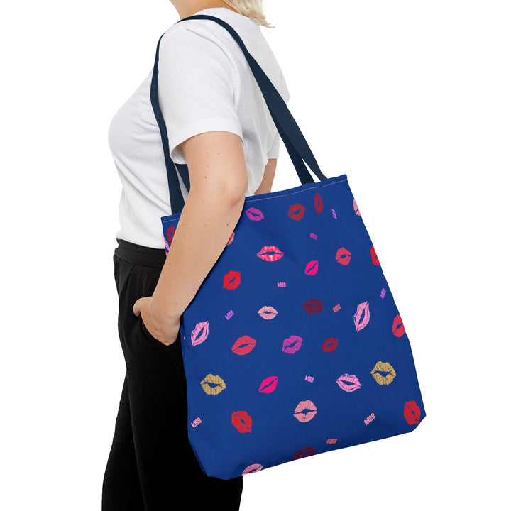 Kissing Lips - Tote Bag - Blue