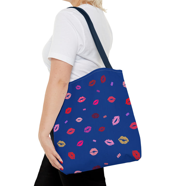 Kissing Lips - Tote Bag - Blue