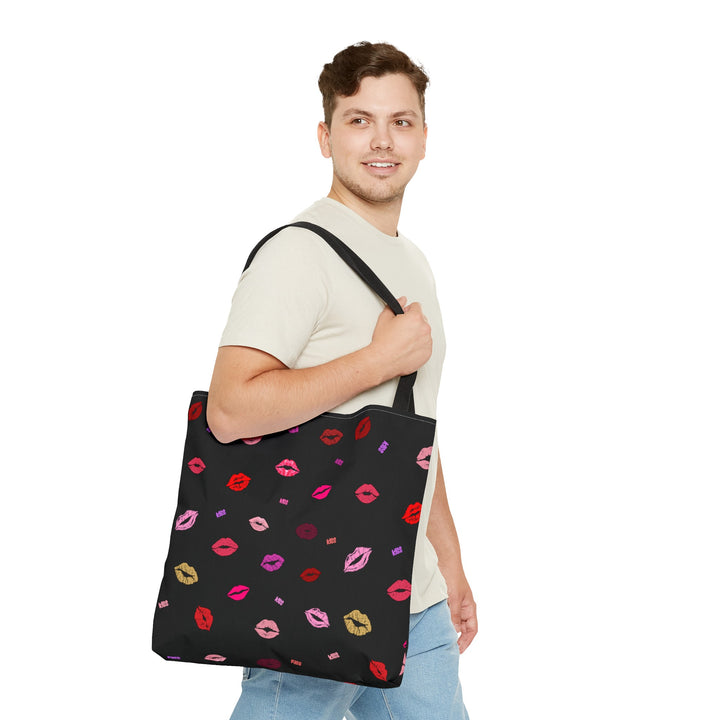 Kissing Lips - Tote Bag - Black