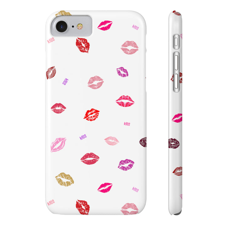 Kissing Lips - White - iPhone - Slim Phone Cases