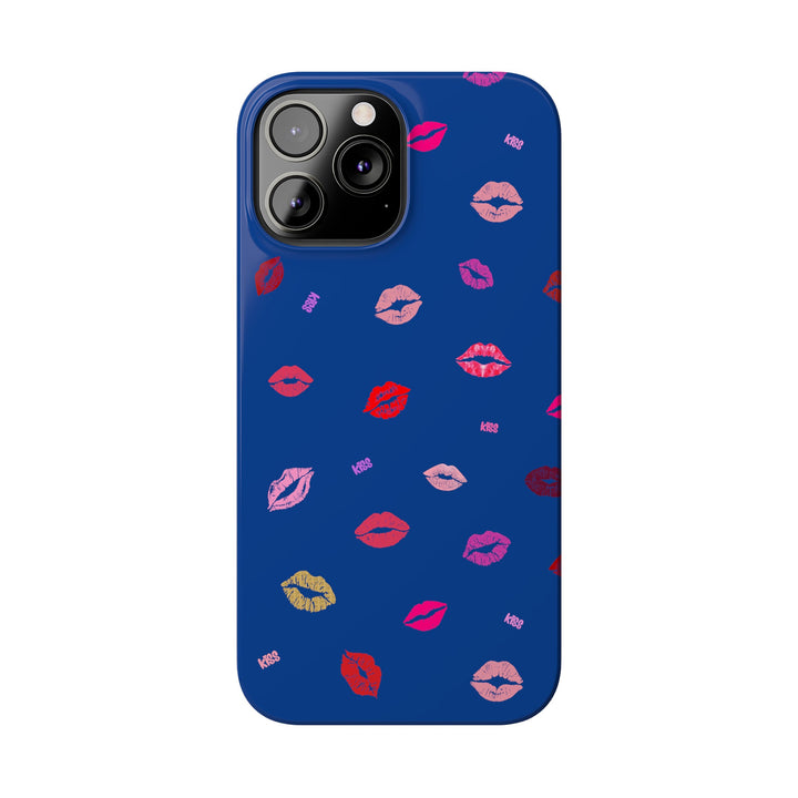 Kissing Lips - Blue - iPhone - Slim Phone Cases