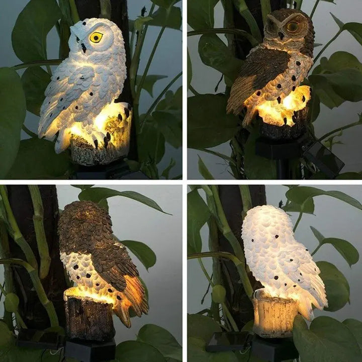 Solar-Powered Owl Statue Lights!